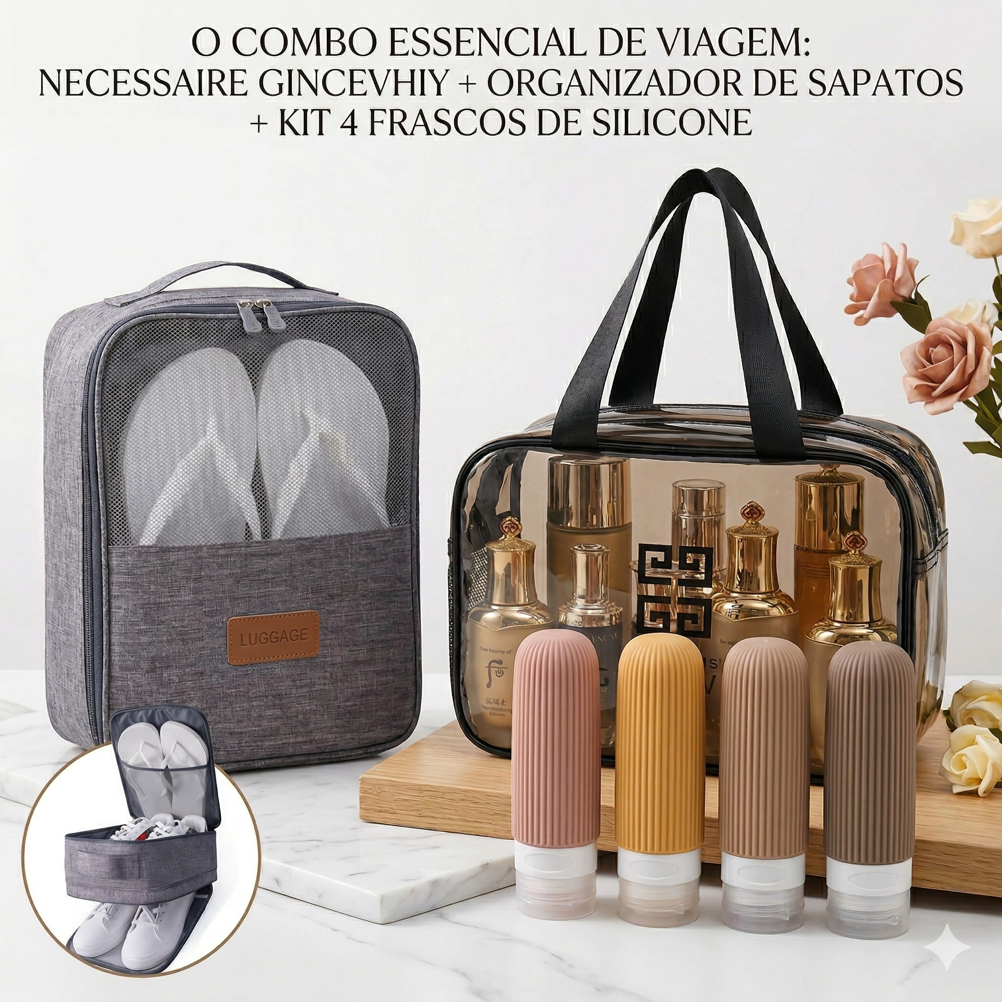 Combo Mala Inteligente: Organização Absoluta & Viagem Sem Stress ✈️💎