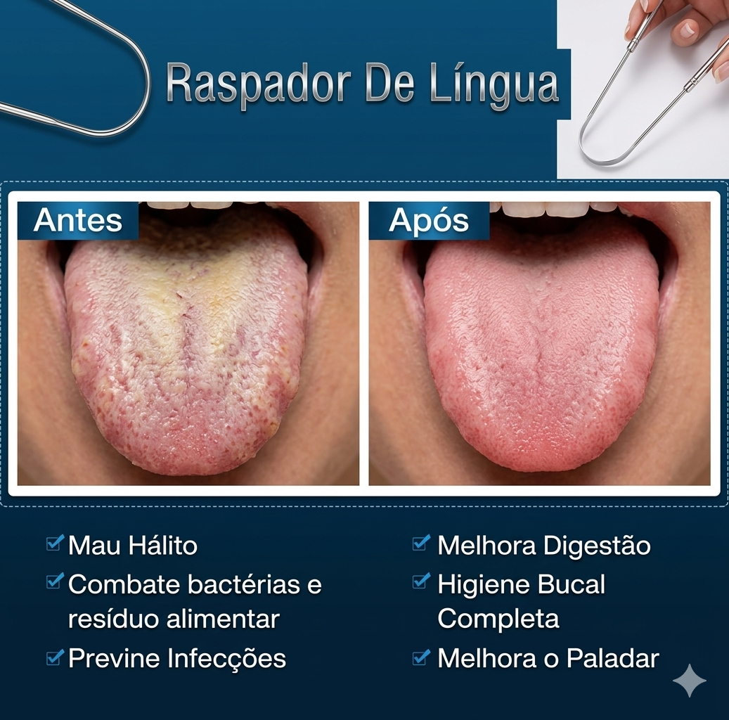 Ritual Purificador: Raspador de Língua em Inox Premium 🌿✨