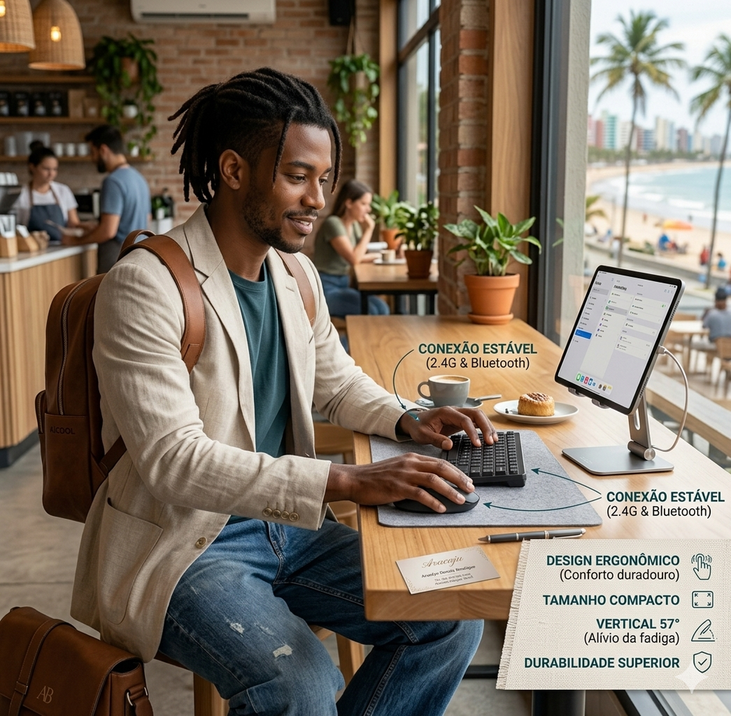 Combo Produtividade Zen: Teclado & Mouse Sem Fio Blueconnect 5.2 ✨🖱️