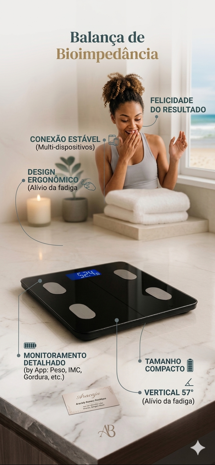 Kit Balança de Bioimpedância + Balança de Cozinha Digital — Precisão Total para sua Dieta e Evolução Diária⚖️🥗