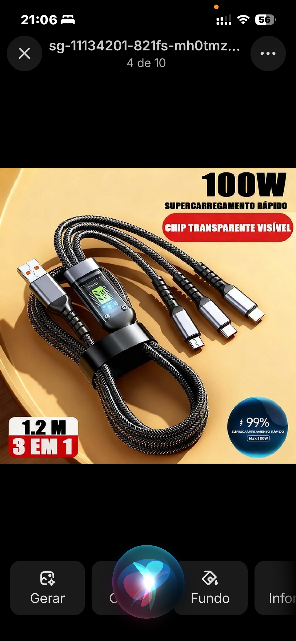 Cabo Conecta Zen: 3 em 1, 100W & Estética Transparente ⚡💎