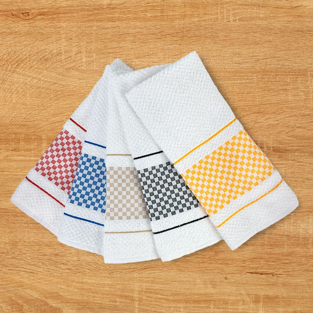 Pano de Copa Atoalhado Felpudo Kit com 5 Peças 100% Algodão