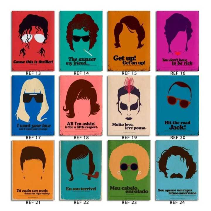 Kit 10 Quadros Decorativos Frases MPB Rock Nacional