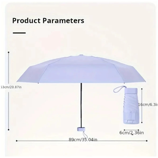 331 - MINI Guarda Chuva Compacto Sombrinha com Bolsinha