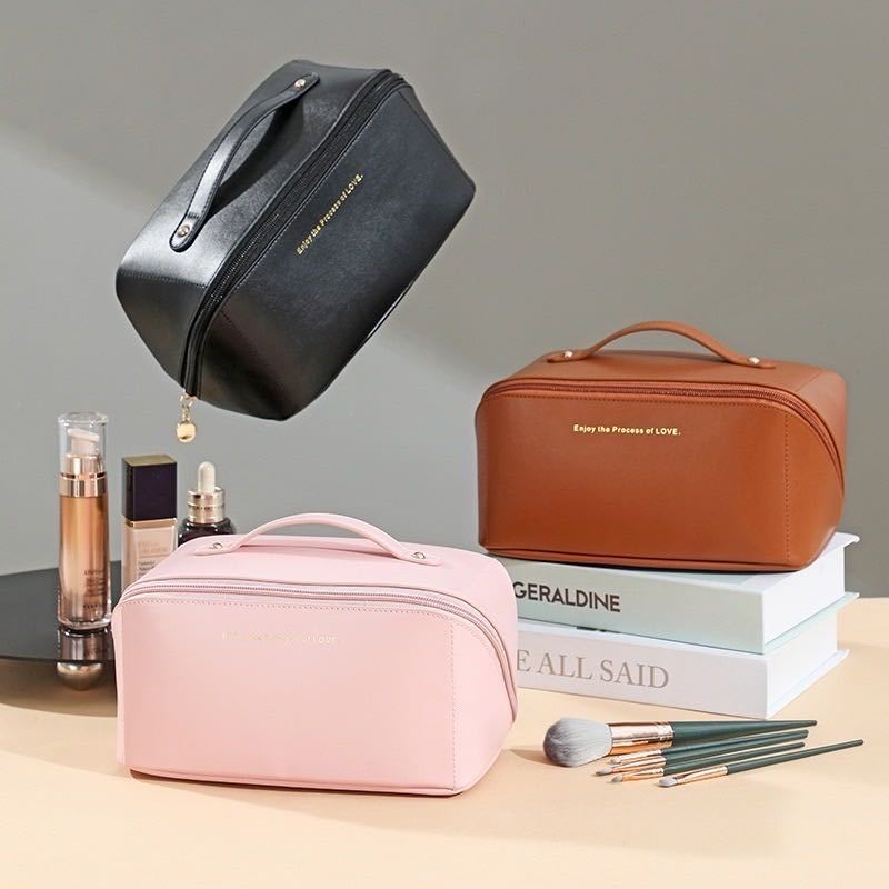 Necessaire Organizador Cosmético Maquiagem Feminino Para Viagem Em Alta Qualidade De Couro PU