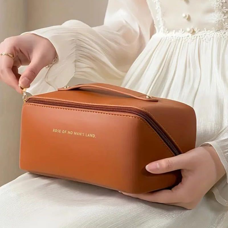 Necessaire Organizador Cosmético Maquiagem Feminino Para Viagem Em Alta Qualidade De Couro PU