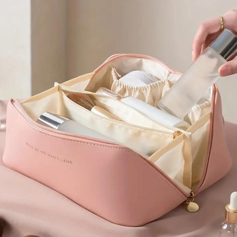 Necessaire Organizador Cosmético Maquiagem Feminino Para Viagem Em Alta Qualidade De Couro PU