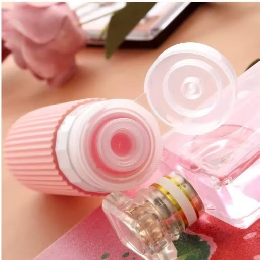 Kit 4 Frasco De Cosmetico 90ml Silicone Para Viagem bolsa com kit