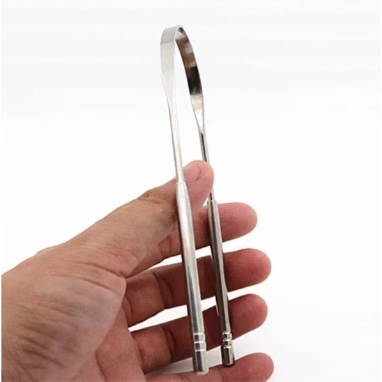 Kit 1/2/3 Limpador de Lingua Removedor Aço Inox mal hálito