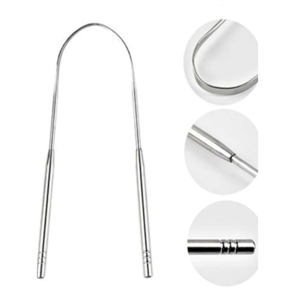 Kit 1/2/3 Limpador de Lingua Removedor Aço Inox mal hálito