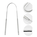 Kit 1/2/3 Limpador de Lingua Removedor Aço Inox mal hálito
