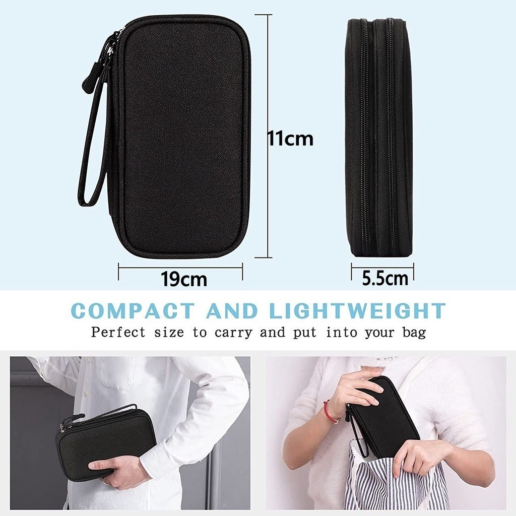 Necessaire organizadora bolsa portatil celular cabos fios armanazamento