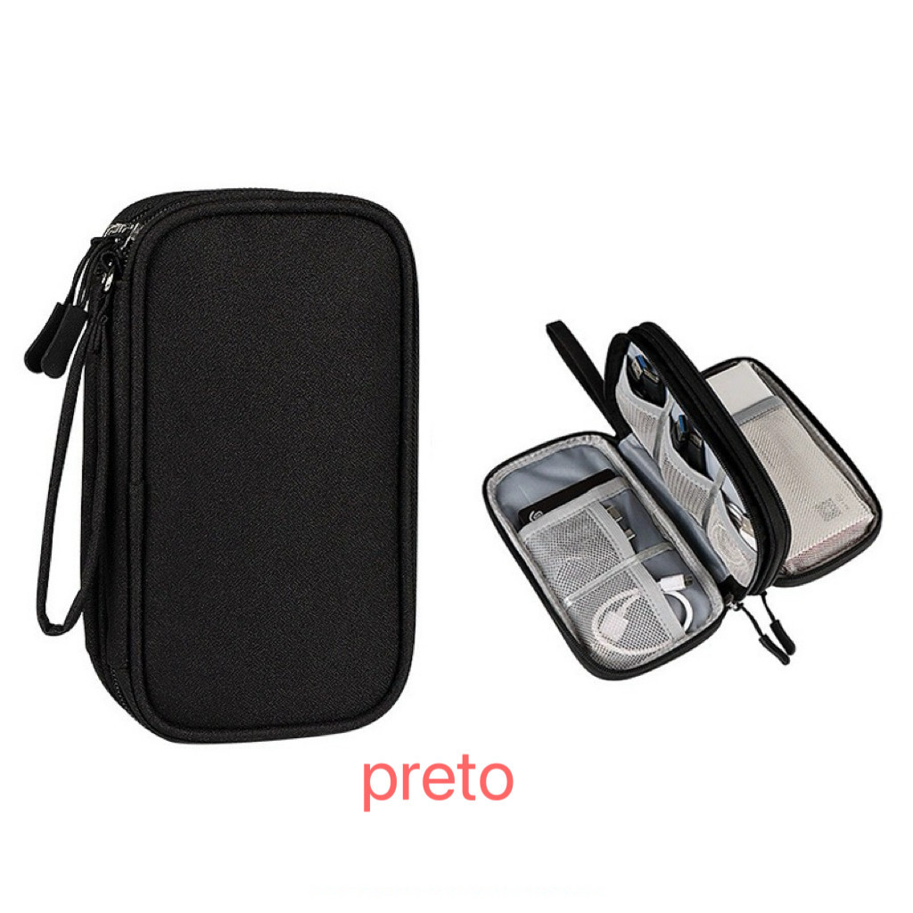 Necessaire Tech Zen: Conexão Organizada & Proteção Slim 🎧✨