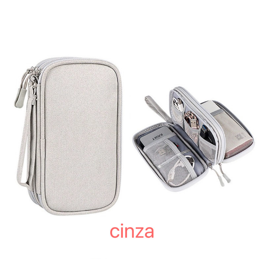 Necessaire Tech Zen: Conexão Organizada & Proteção Slim 🎧✨
